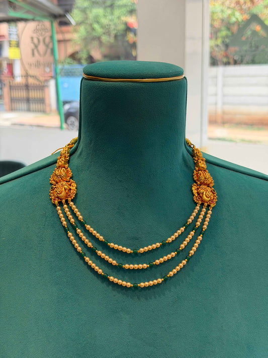 Beads Chain in 92.5 Silver Gold Polished (6731)