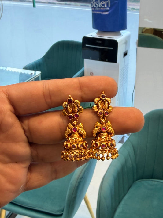 925 Sterling Silver Jhumki Earrings for Women – Traditional Design, Gold Polished, BIS Hallmarked (51240)