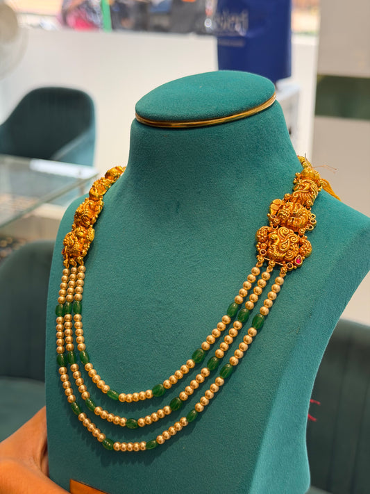 Beads Chain in 92.5 Silver Gold Polished (6734)