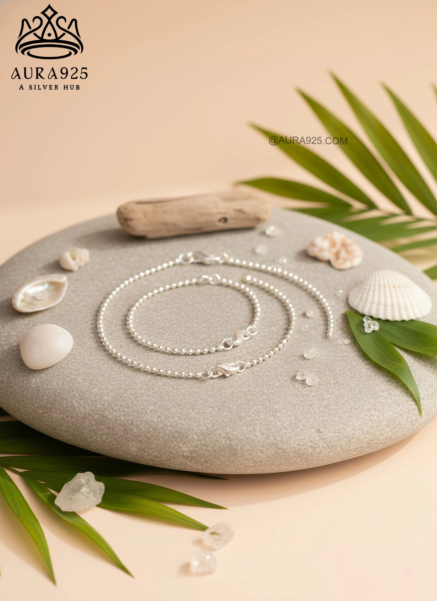 Essential Ball Chain 925 Sterling Silver Anklet Set SLA-5146