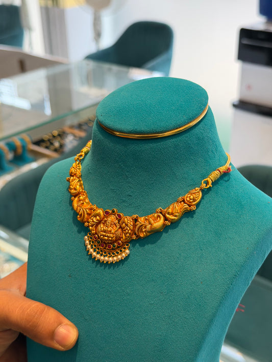 Short Necklace 92.5 Silver Gold Polish (9779)