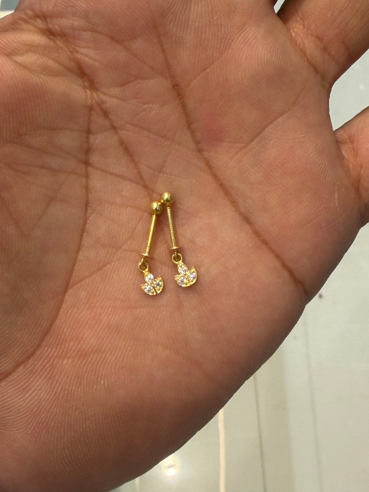 Bugadi Earrings 92.5 Silver Gold Polished (3722)