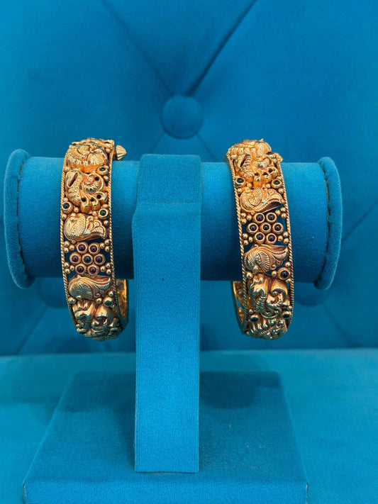 BANGLE 92.5 SILVER GOLD POLISHED (2663)