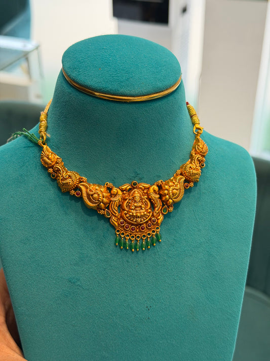 Short Necklace 92.5 Silver Gold Polish (9778)