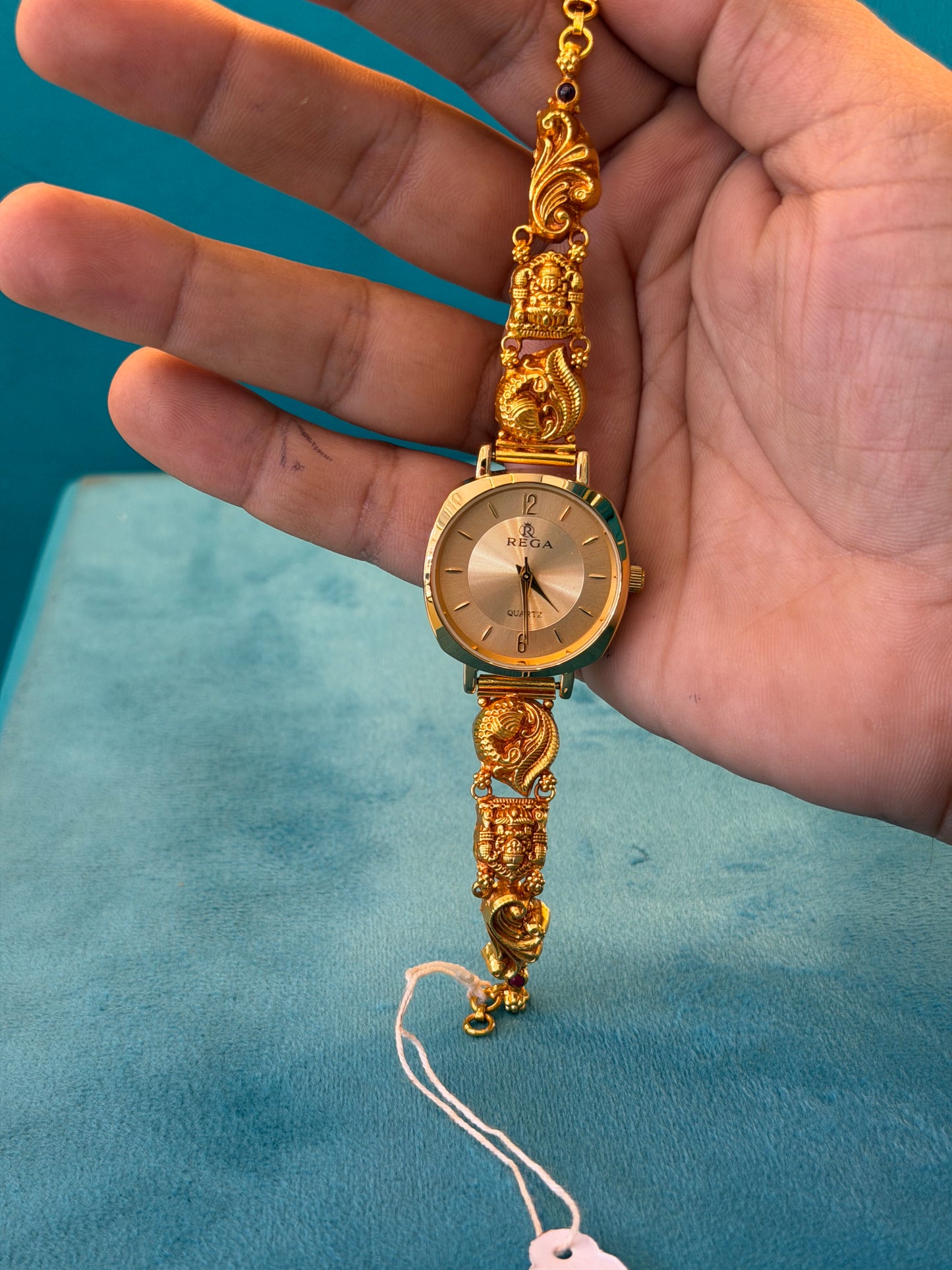 Gold Polished 925 Silver Antique Watch for Women (3741)