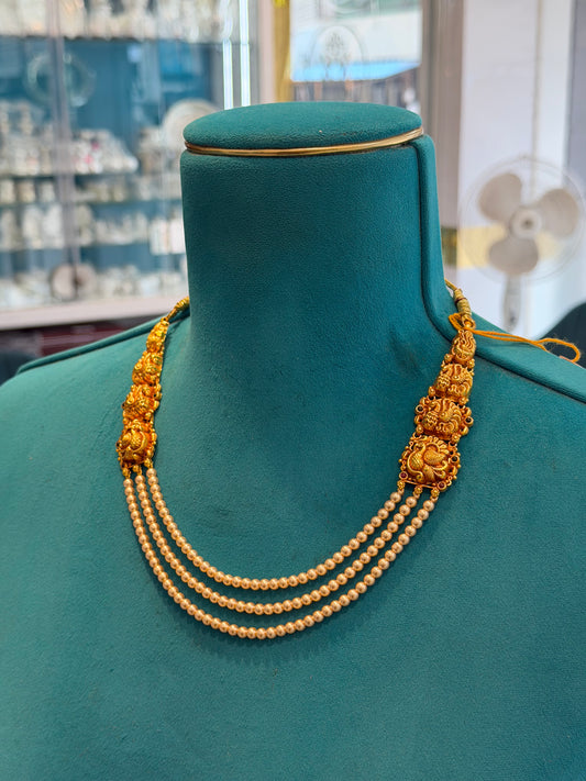 Beads Chain in 92.5 Silver Gold Polished (6735)