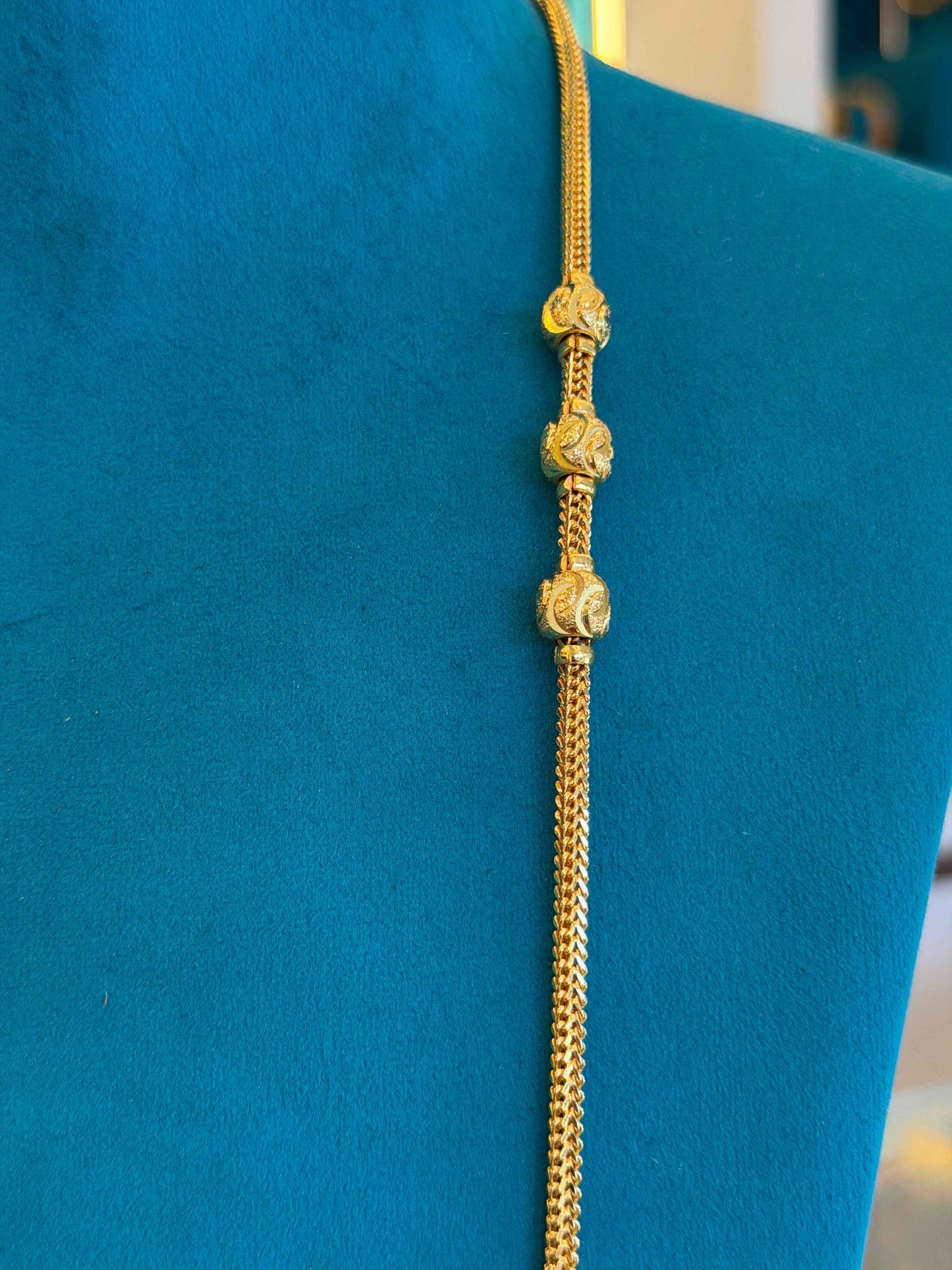 MOP MANGALYA / MANGALSUTAR CHAIN 92.5 SILVER GOLD POLISHED (4567)