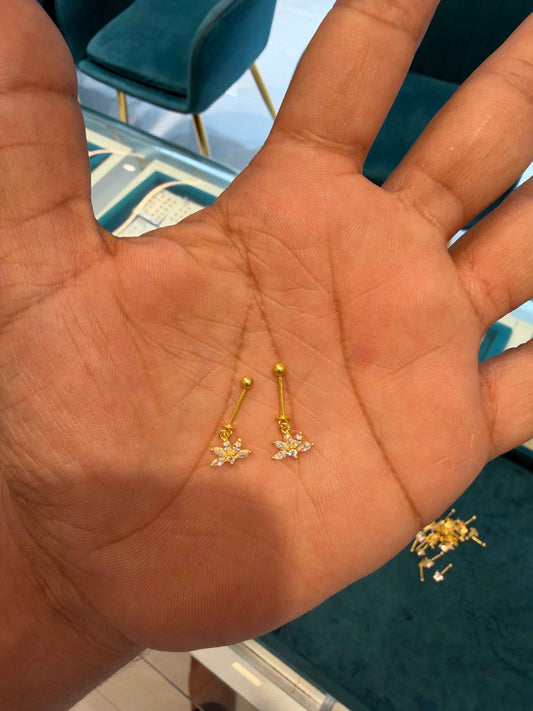 Bugadi Earrings 92.5 Silver Gold Polished (3724)