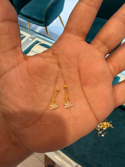 Bugadi Earrings 92.5 Silver Gold Polished (3724)