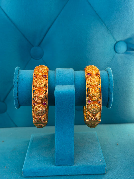 BANGLE 92.5 SILVER GOLD POLISHED (2666)