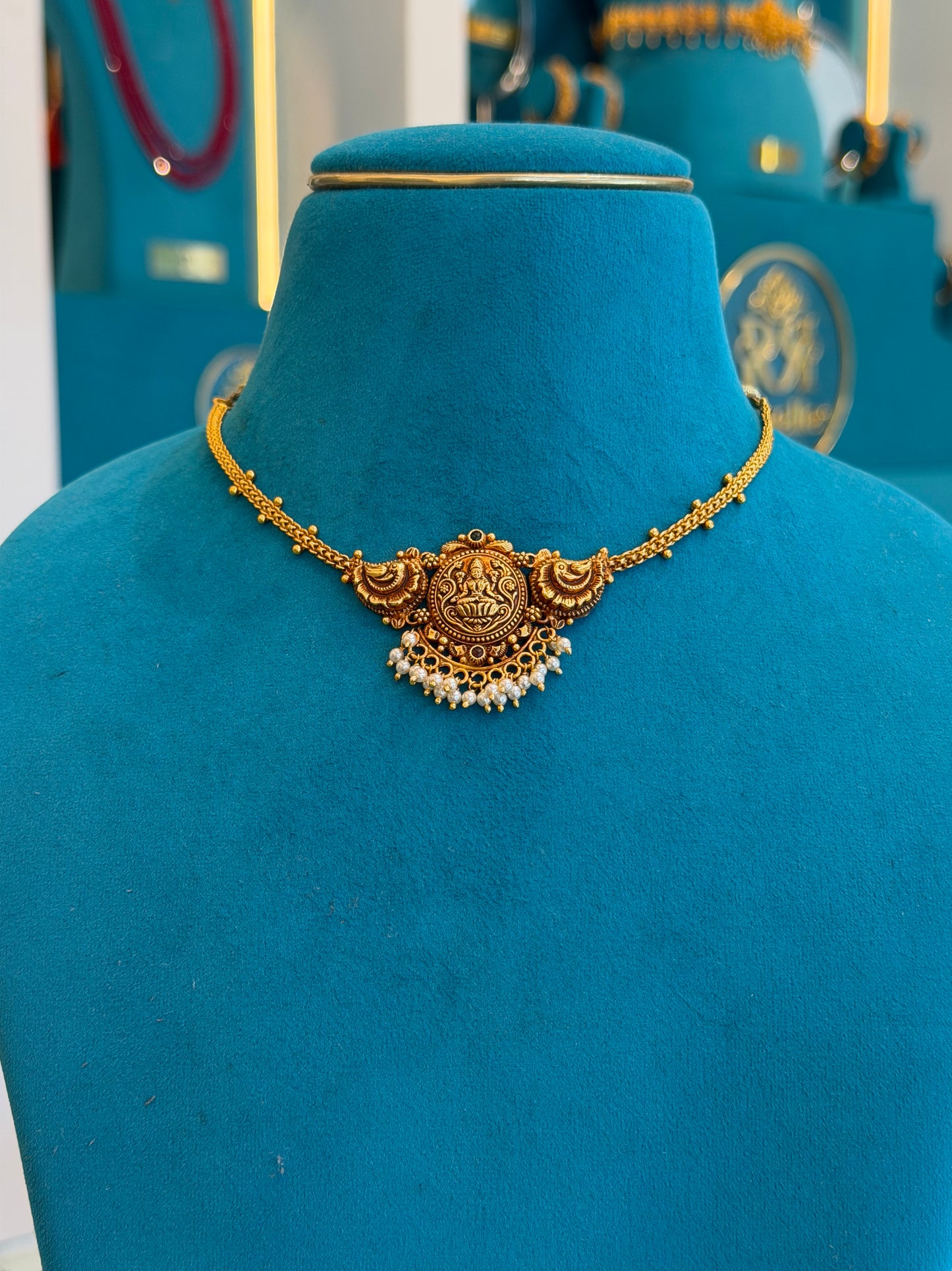 Short Necklace 92.5 Silver Gold Polish (9788)