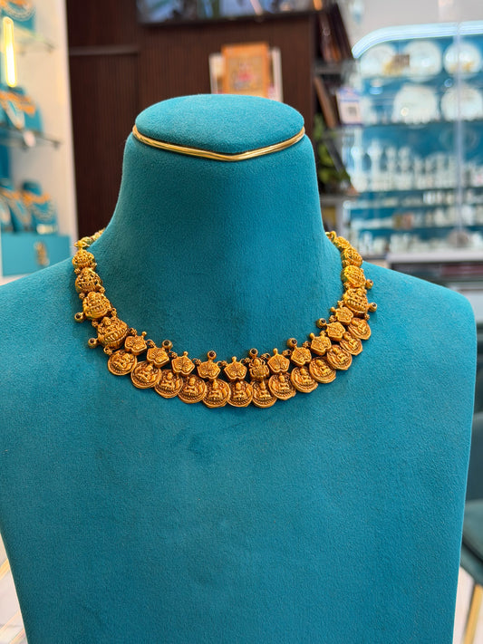 Short Necklace 92.5 Silver Gold Polish Fancy (9792)