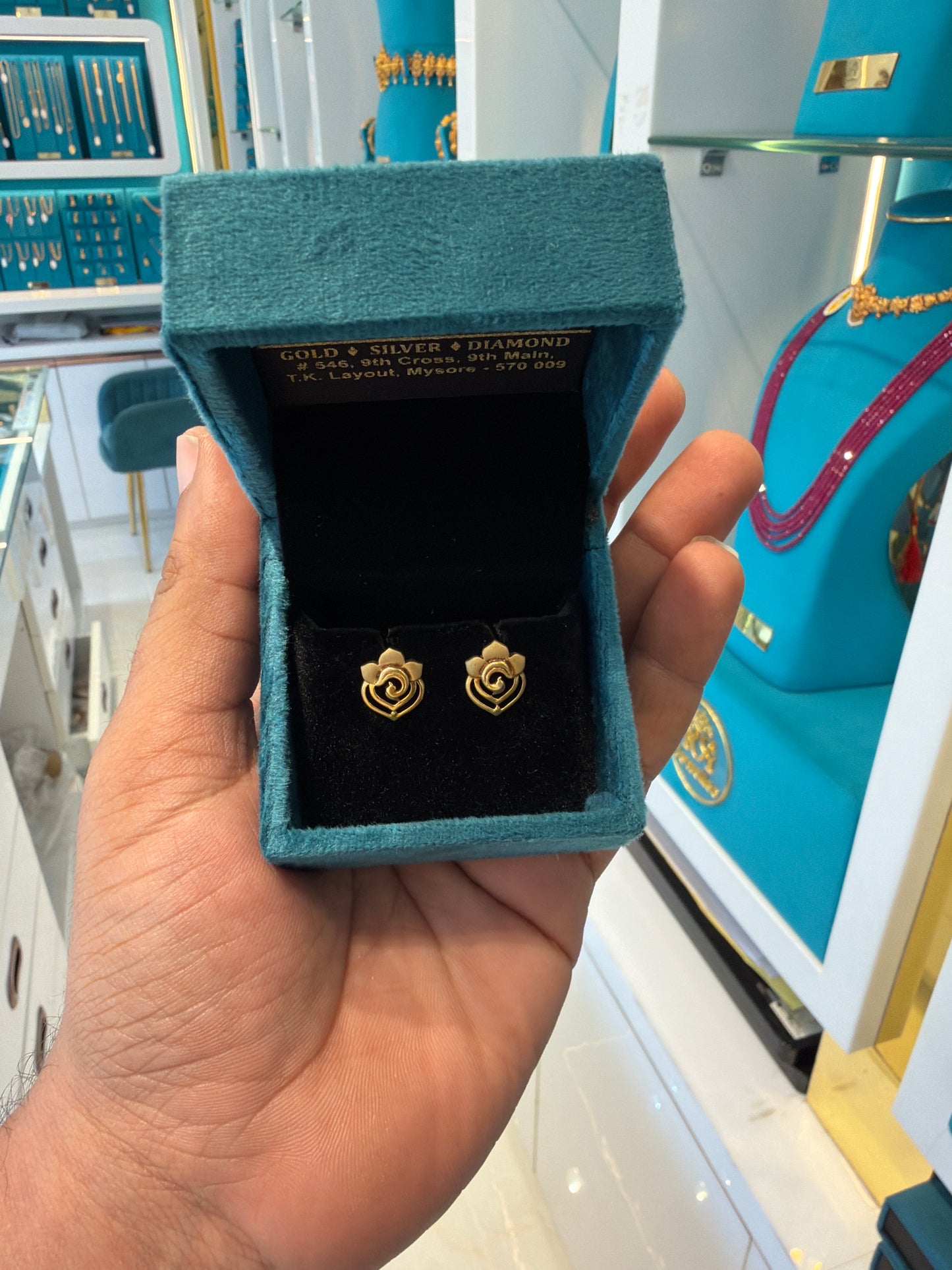 EARINGS/TOPS 92.5 SILVER GOLD POLISHED (1021)