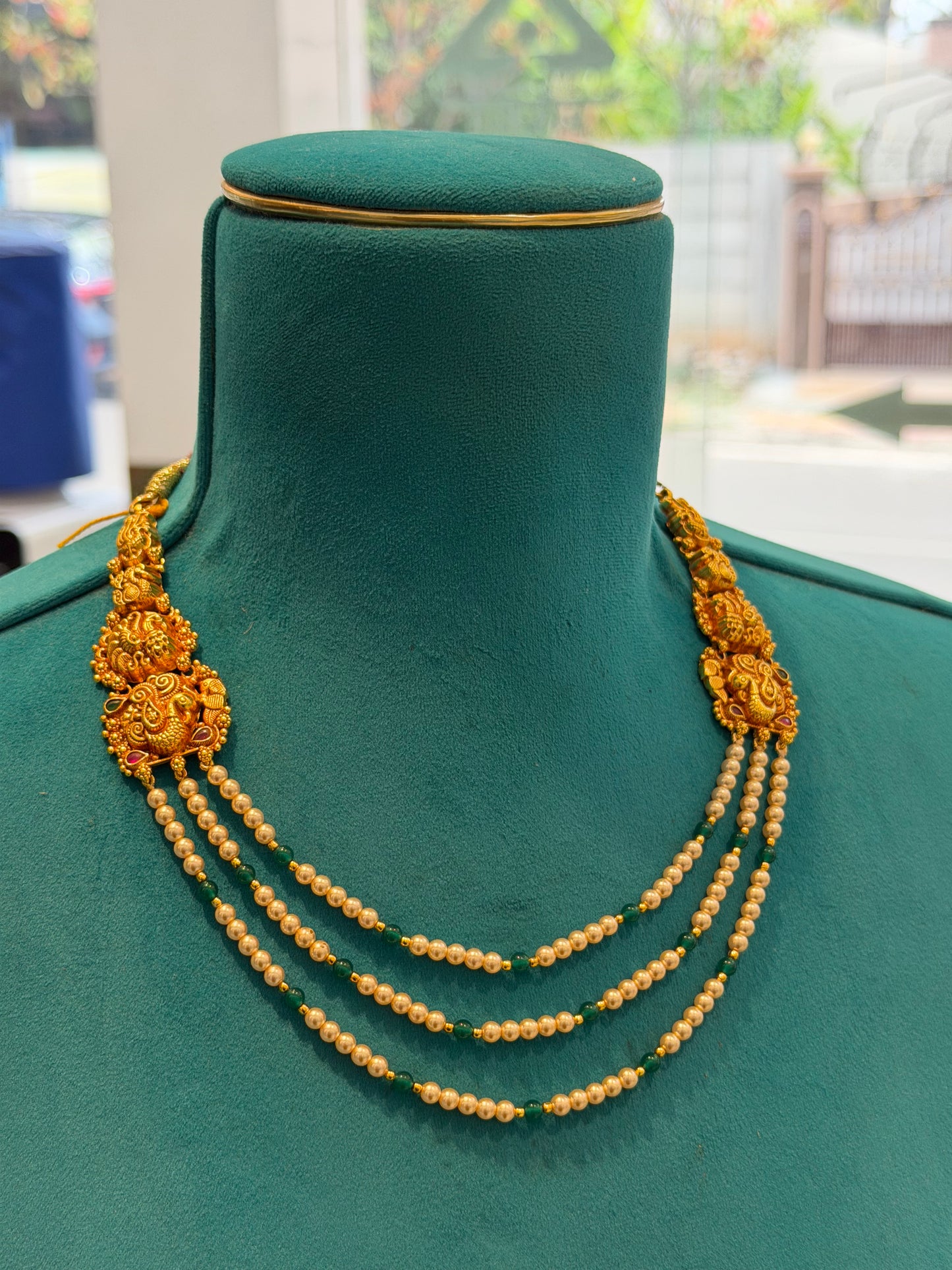 Beads Chain in 92.5 Silver Gold Polished (6731)
