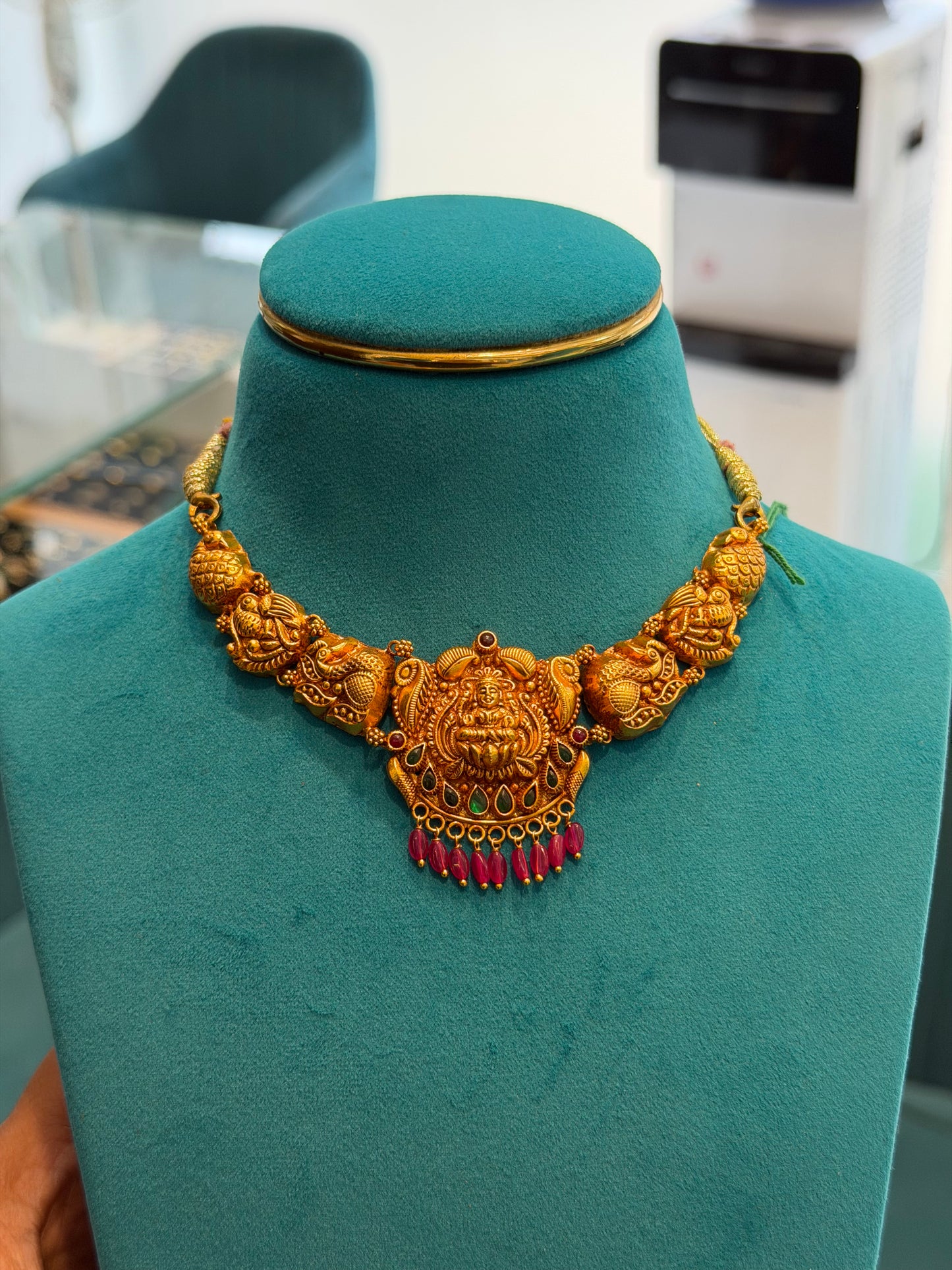 Short Necklace 92.5 Silver Gold Polish (9776)