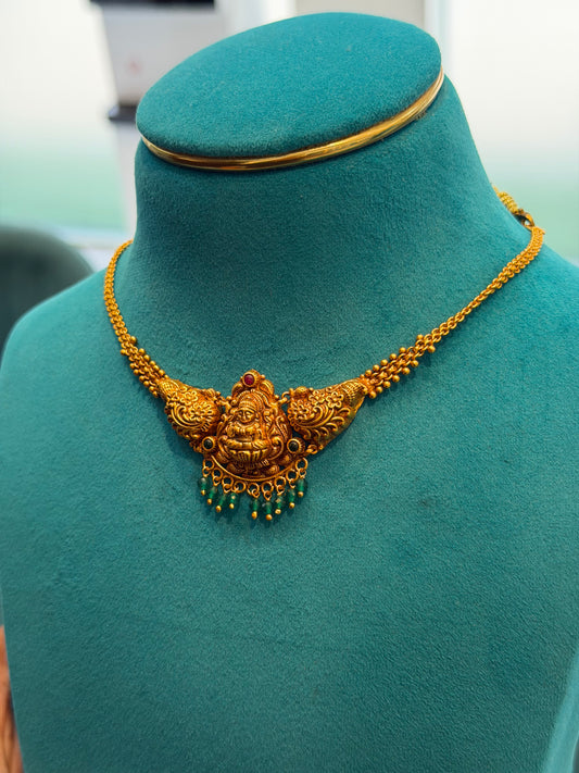 Short Necklace 92.5 Silver Gold Polish (9773)