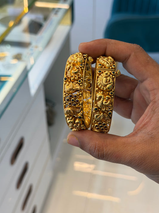 BANGLE 92.5 SILVER GOLD POLISHED (2663)