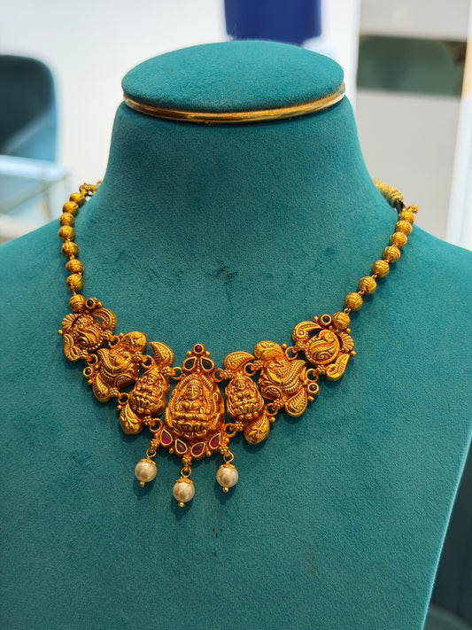 Short Necklace 92.5 Silver Gold Polish (9777)