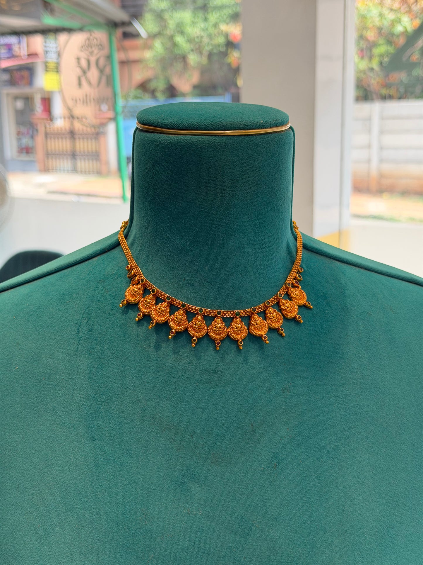 Short Necklace 92.5 Silver Gold Polish (9784)
