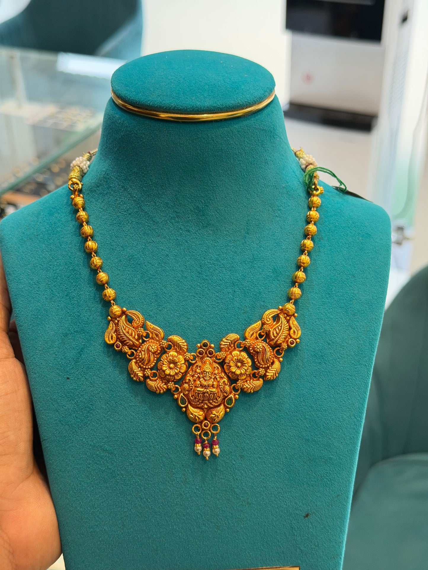 Short Necklace 92.5 Silver Gold Polish (9771)