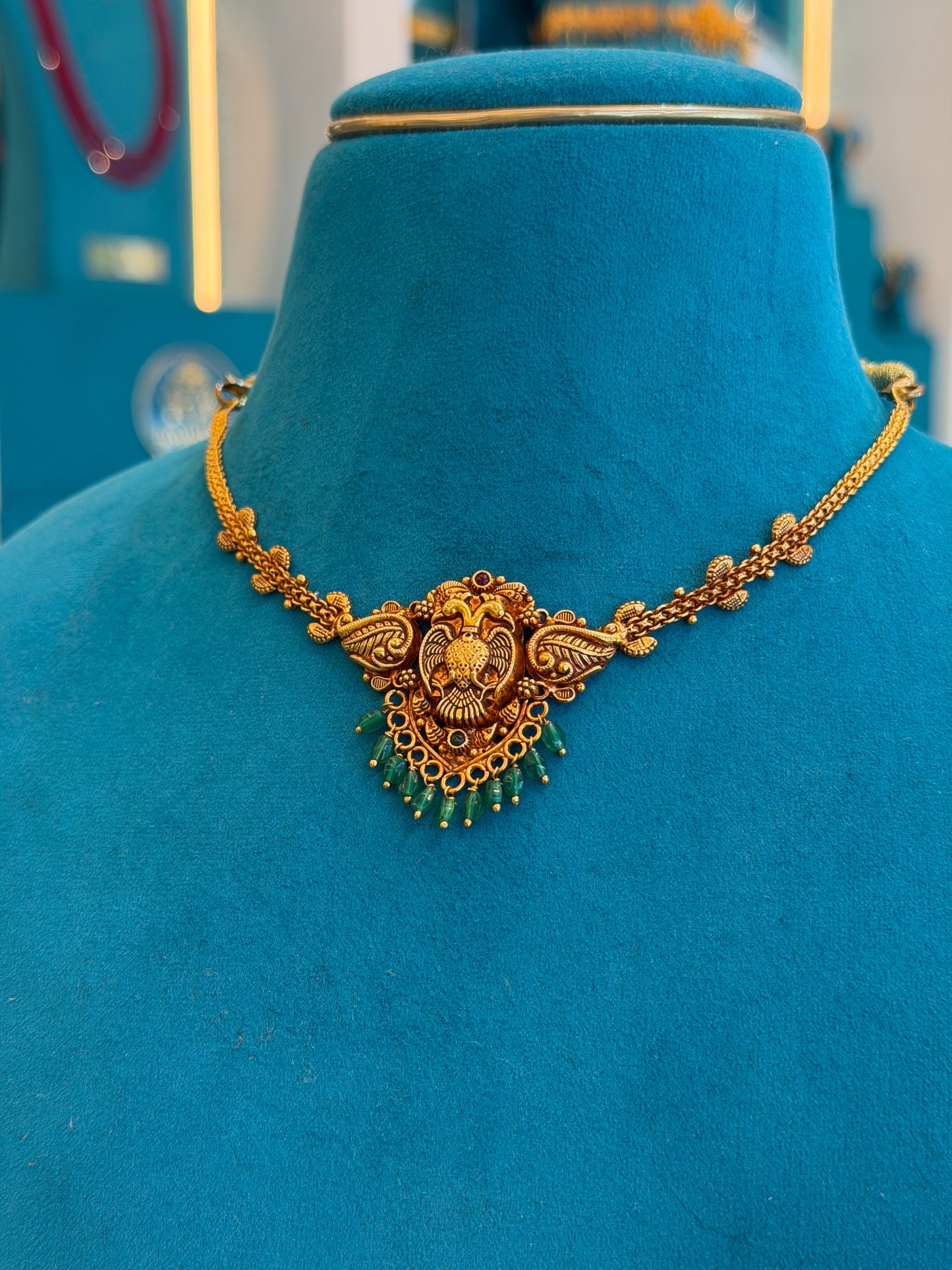 Short Necklace 92.5 Silver Gold Polish (9786)