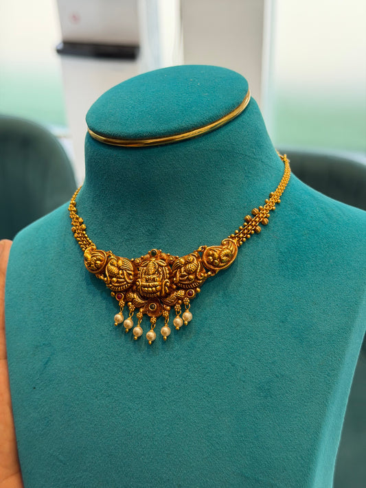 Short Necklace 92.5 Silver Gold Polish (9772)