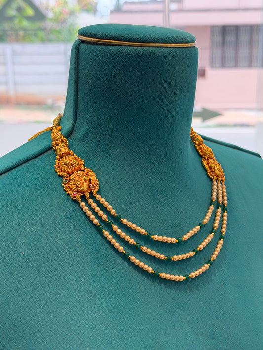 Beads Chain in 92.5 Silver Gold Polished (6731)