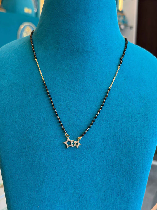 MANGALYA / MANGALSUTAR FANCY CHAIN 92.5 SILVER GOLD POLISHED (4577)