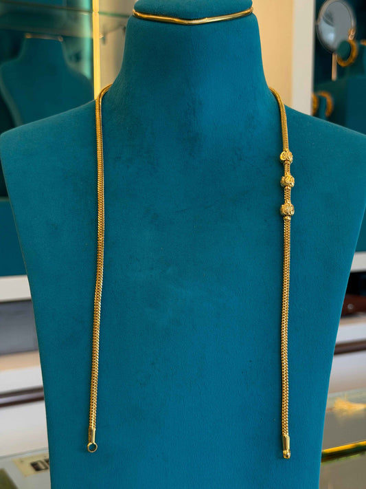 MOP MANGALYA / MANGALSUTAR CHAIN 92.5 SILVER GOLD POLISHED (4567)