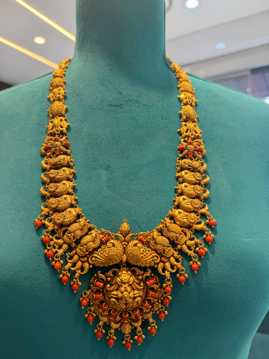 Long Necklace / Haram in 92.5 Silver Gold Polish (7123)