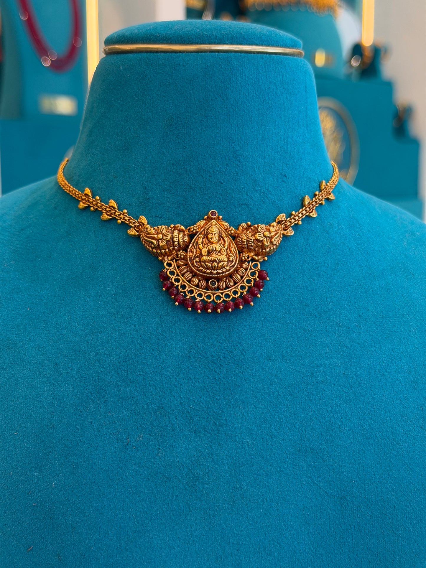 Short Necklace 92.5 Silver Gold Polish (9785)