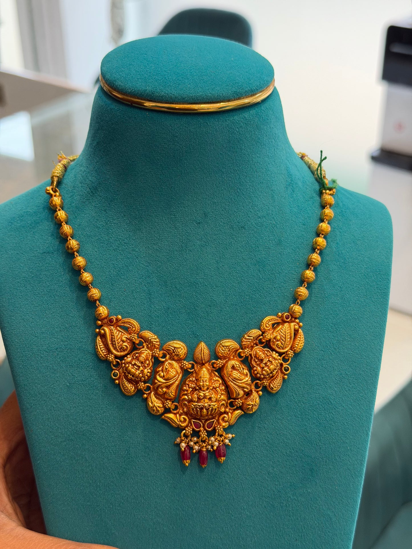 Short Necklace 92.5 Silver Gold Polish (9775)
