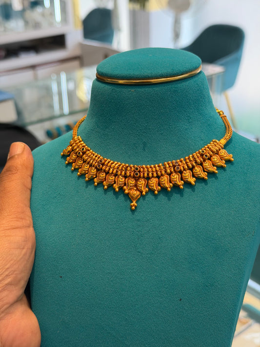 Short Necklace 92.5 Silver Gold Polish (9783)