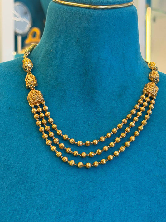 Beads Chain Fancy in 92.5 Silver Gold Polished(6778)