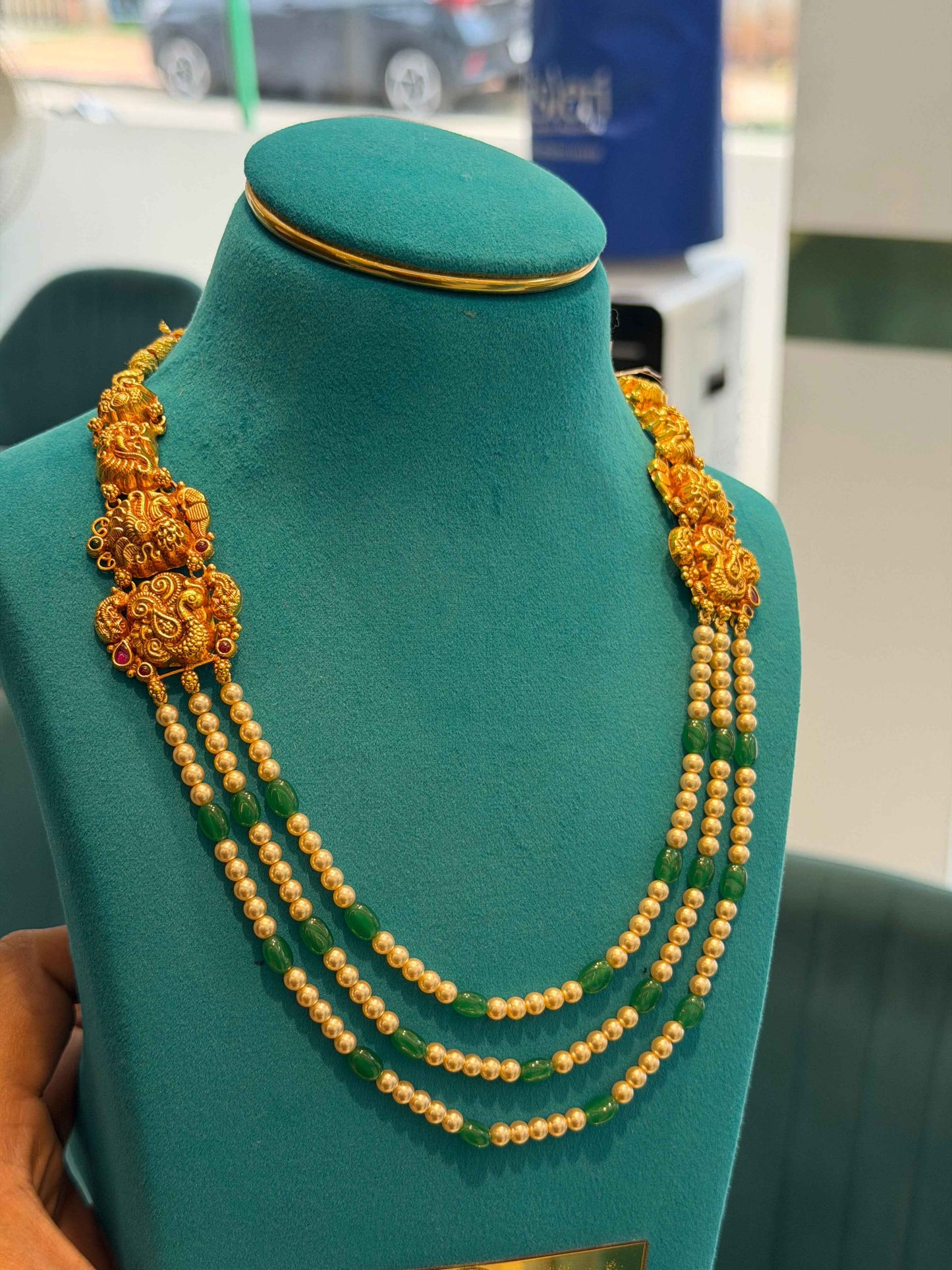 Beads Chain in 92.5 Silver Gold Polished (6734)