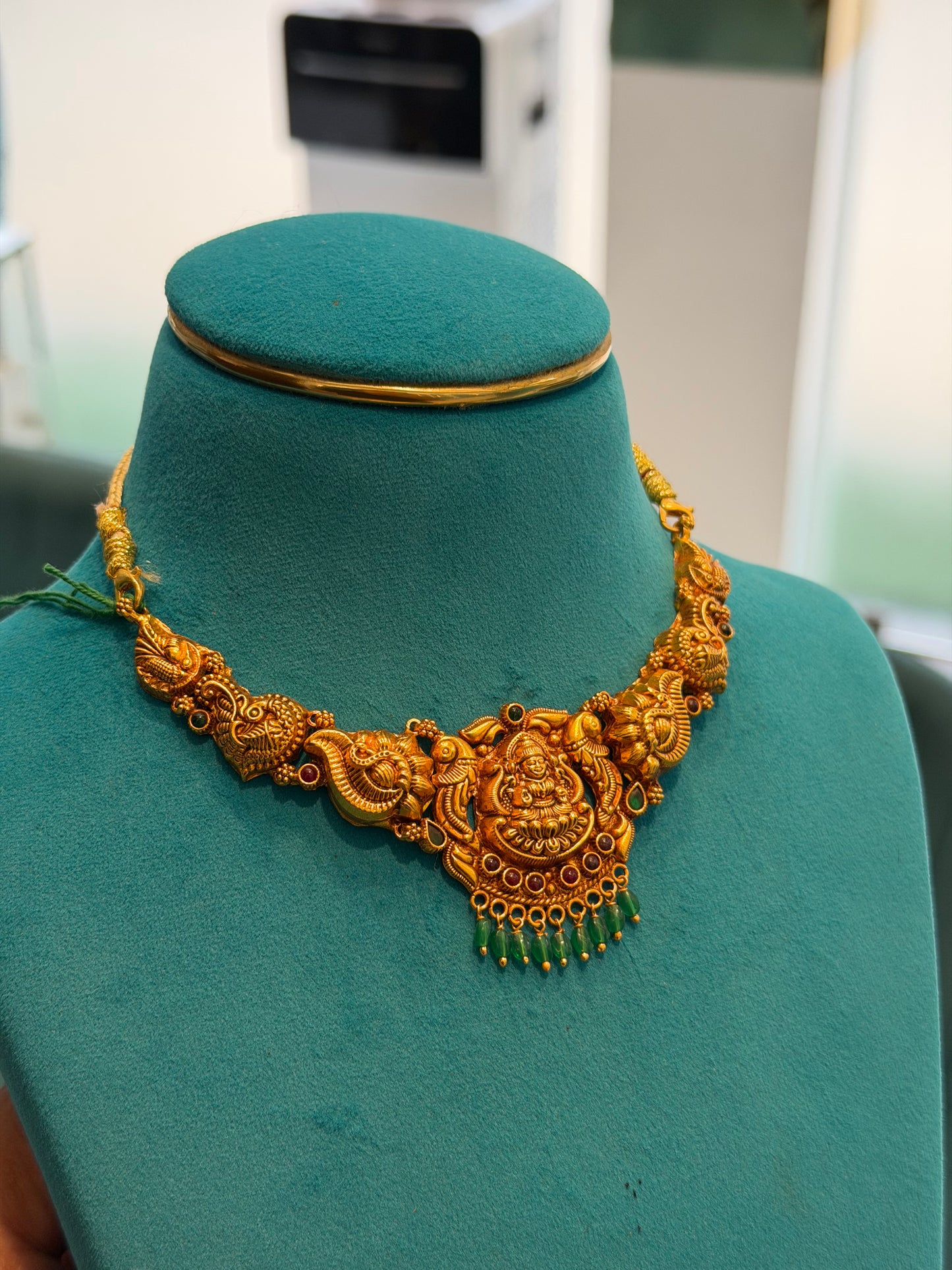 Short Necklace 92.5 Silver Gold Polish (9778)