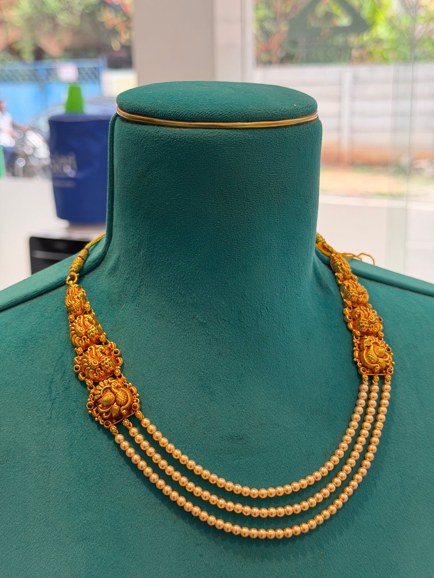 Beads Chain in 92.5 Silver Gold Polished (6735)