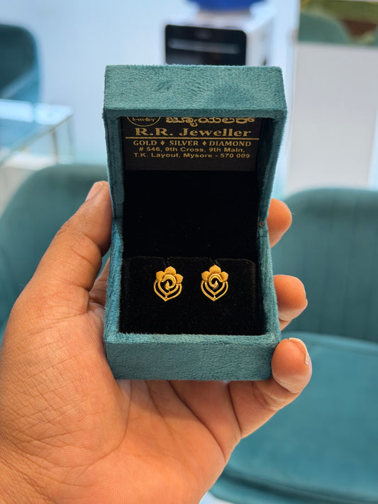 EARINGS/TOPS 92.5 SILVER GOLD POLISHED (1021)