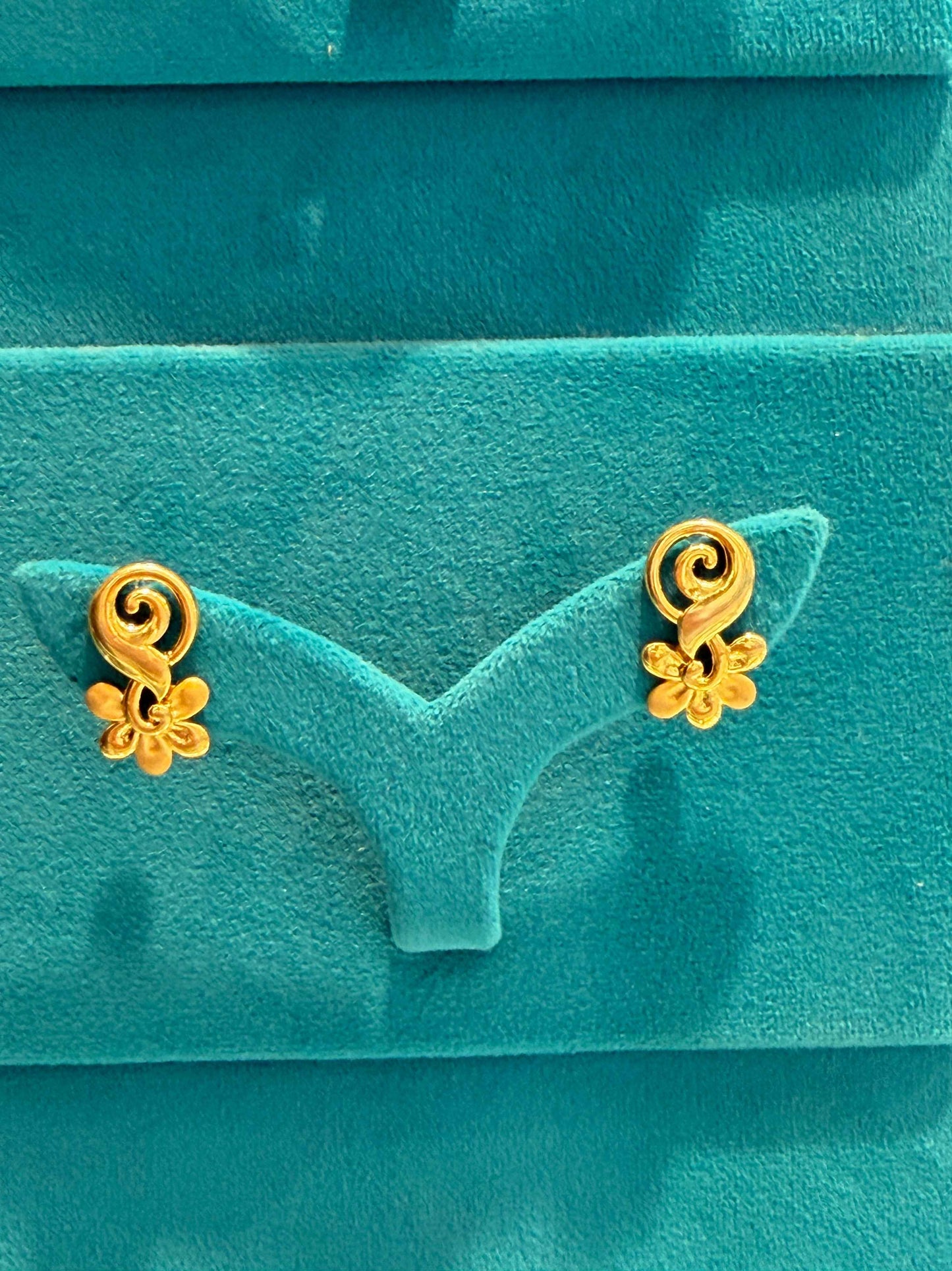 EARINGS/TOPS 92.5 SILVER GOLD POLISHED (1019)