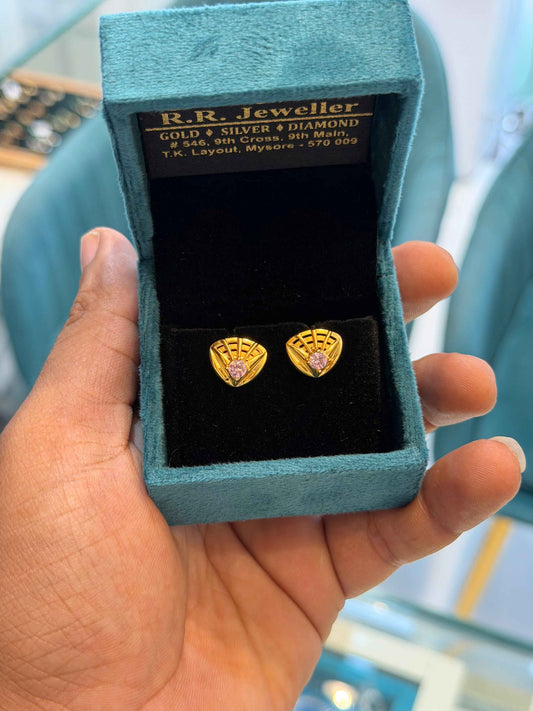 EARINGS/TOPS 92.5 SILVER GOLD POLISHED (1016)