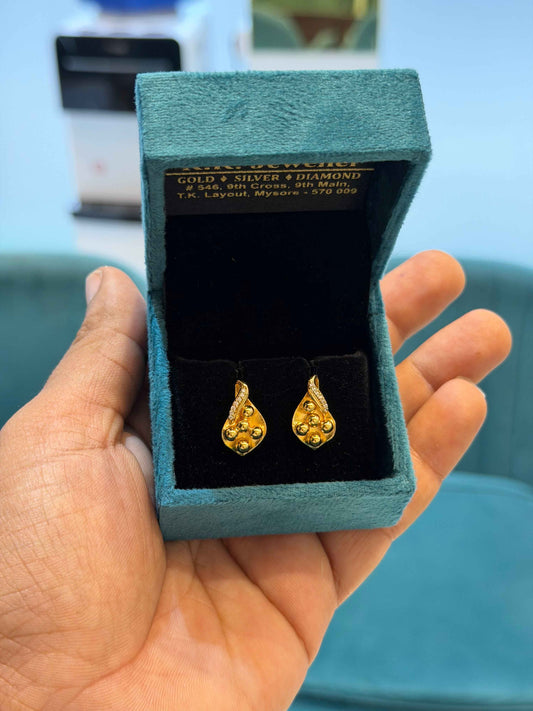 EARINGS/TOPS 92.5 SILVER GOLD POLISHED (1032)