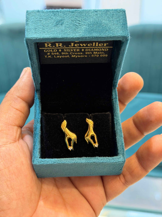 EARINGS/TOPS 92.5 SILVER GOLD POLISHED (1027)
