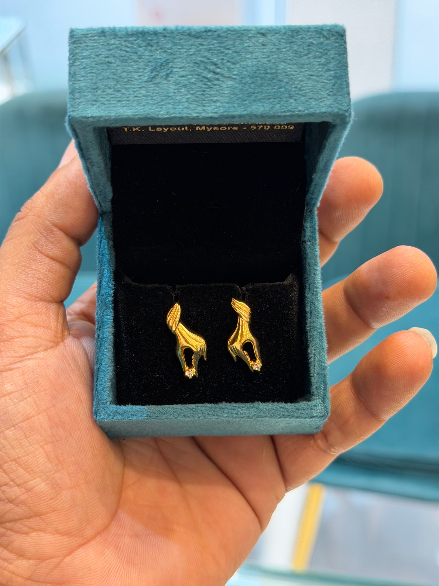 EARINGS/TOPS 92.5 SILVER GOLD POLISHED (1027)