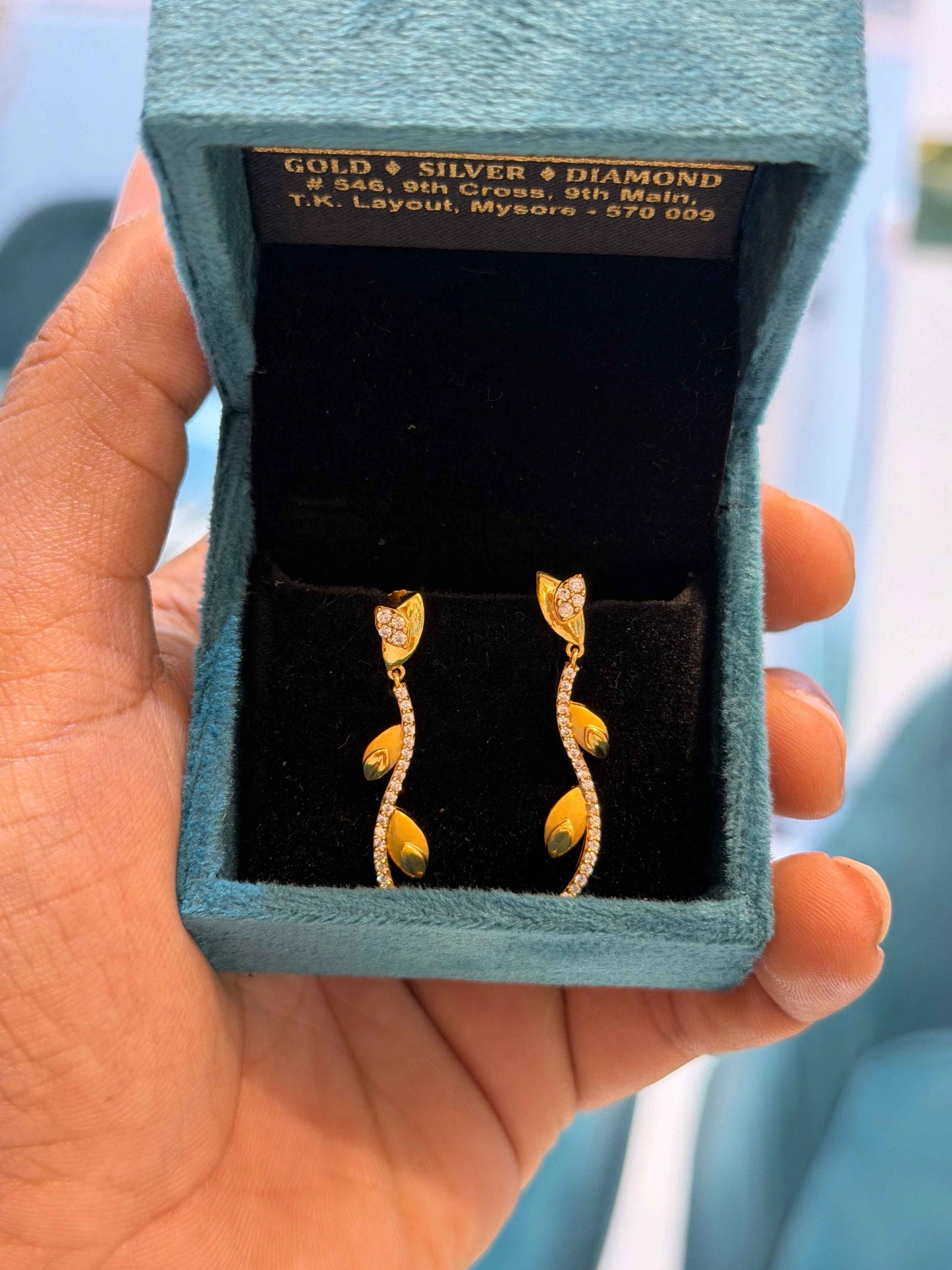EARINGS/TOPS 92.5 SILVER GOLD POLISHED (1022)