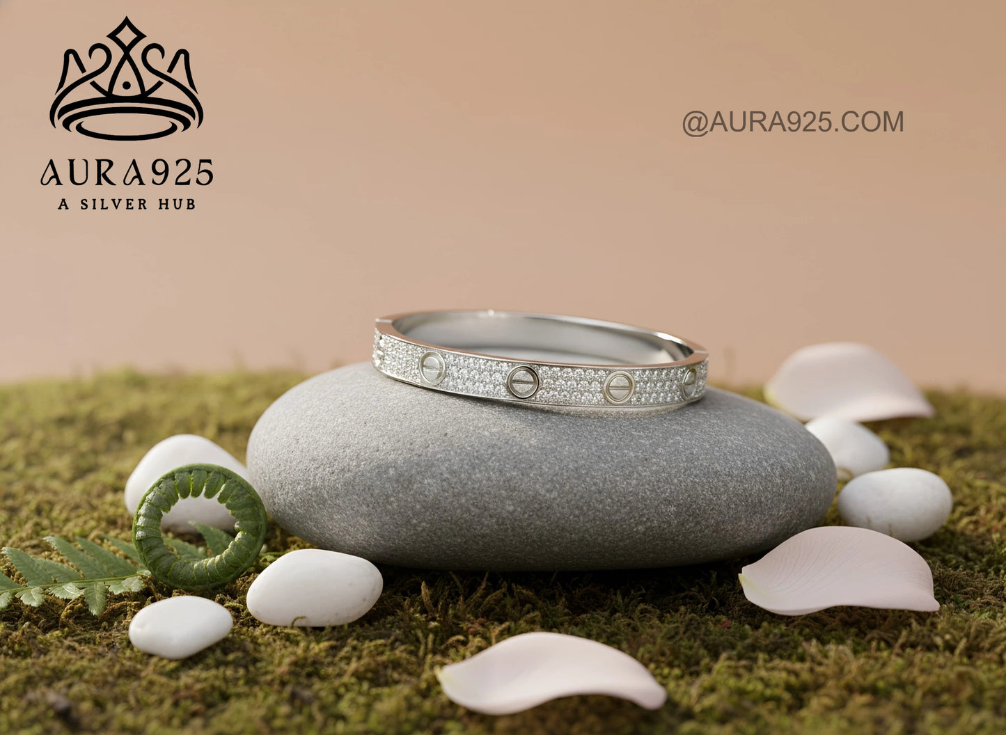 Dazzling Pave CZ Sterling Silver Bracelet for Ladies SLB-3621