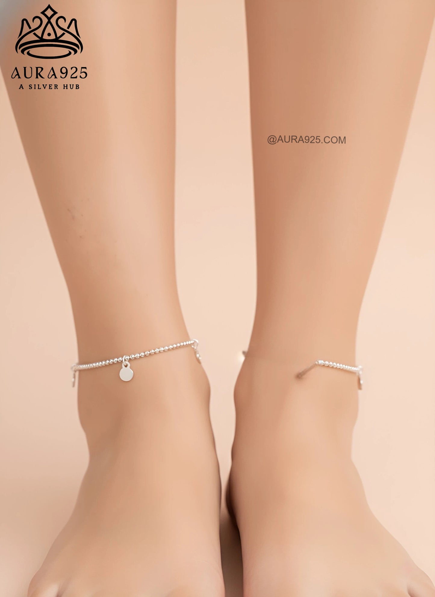 Charming Beaded 925 Sterling Silver Anklet SLA-5142