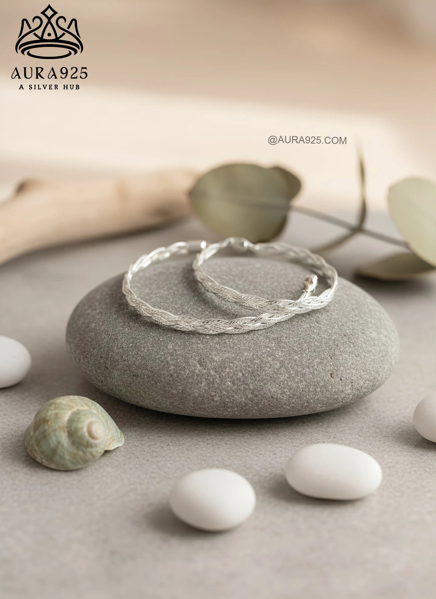 Intricate Braided Rope 925 Sterling Silver Anklet SLA-5144