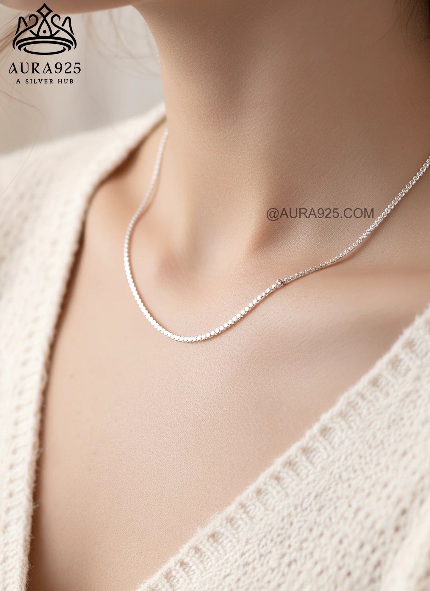 Glittering Italian Sparkle 925 Sterling Silver Chain SLC-1572