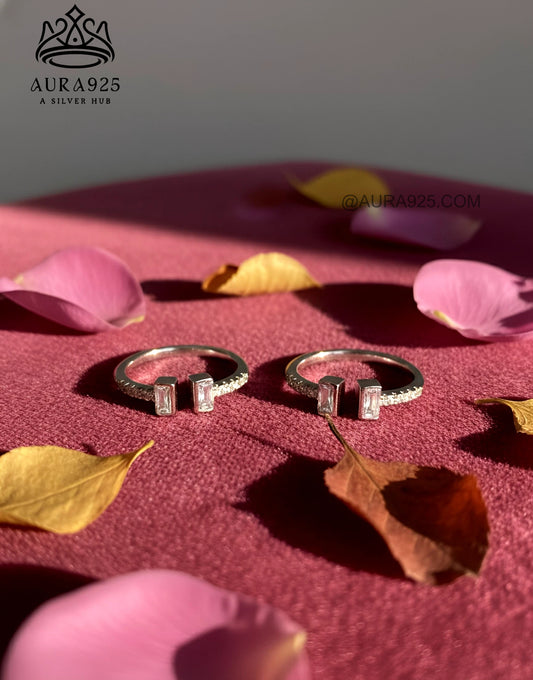 Modern Minimalist Silver 925 Baguette Toe Rings SLTR-9922