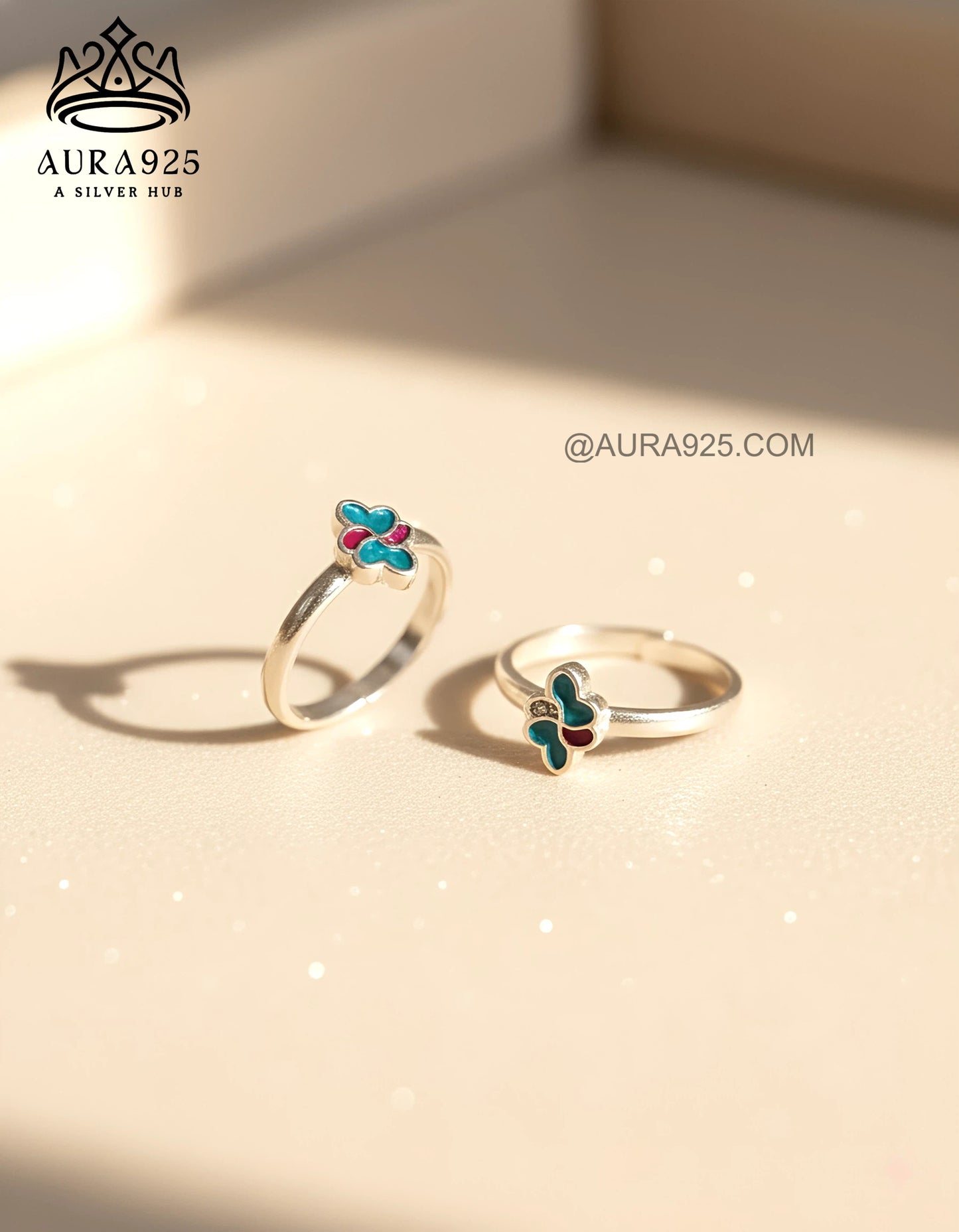 Cheerful Enamel Clover Silver 925 Toe Ring Pair SLTR-9940